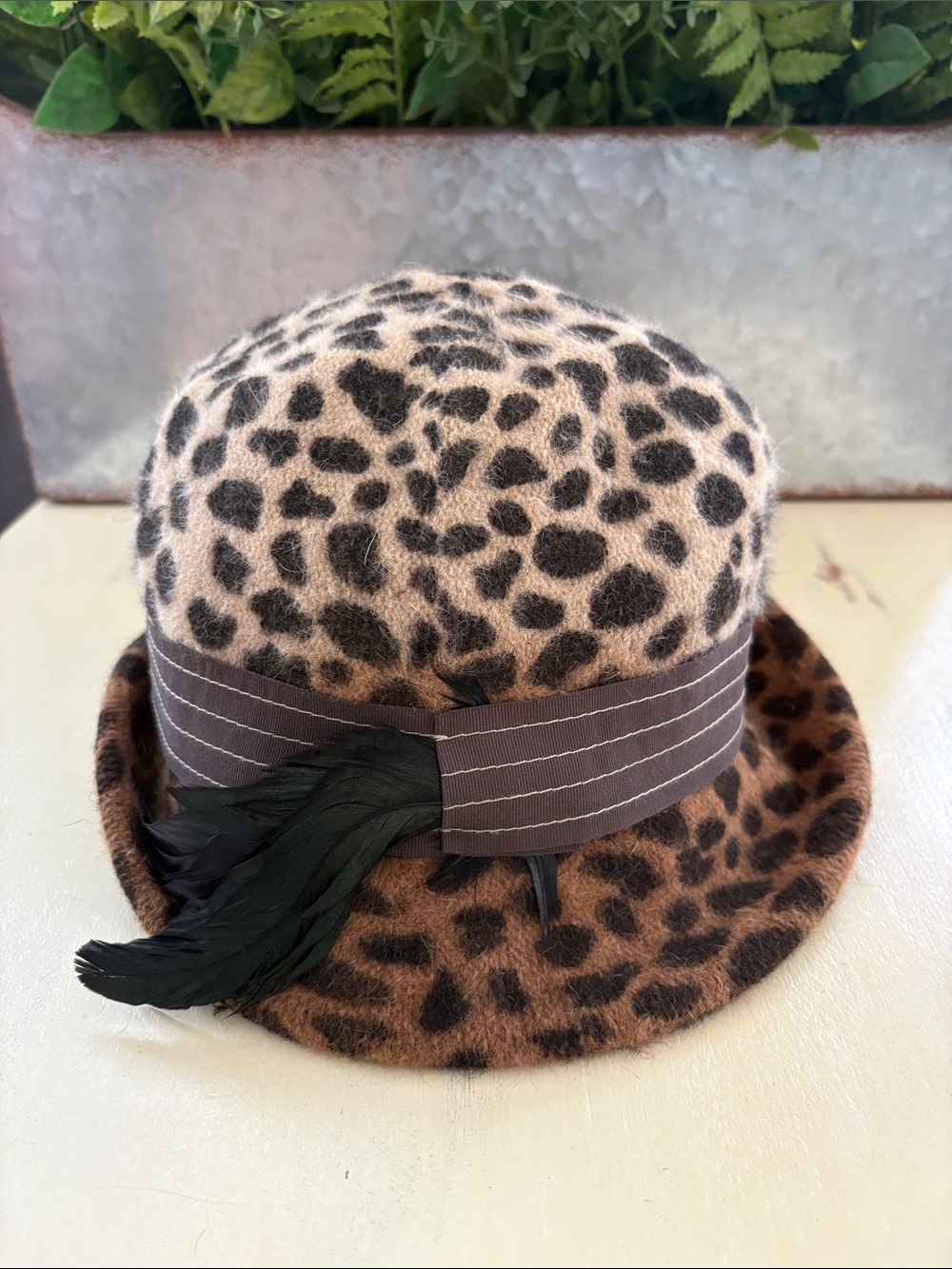 Albertus Swanepoel For Target ‘Leopard Kwele’ Rabbit hair Fedora Feather Detail